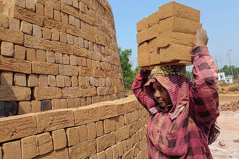 Representative Image: Woman at brick kiln - Photo: PTI