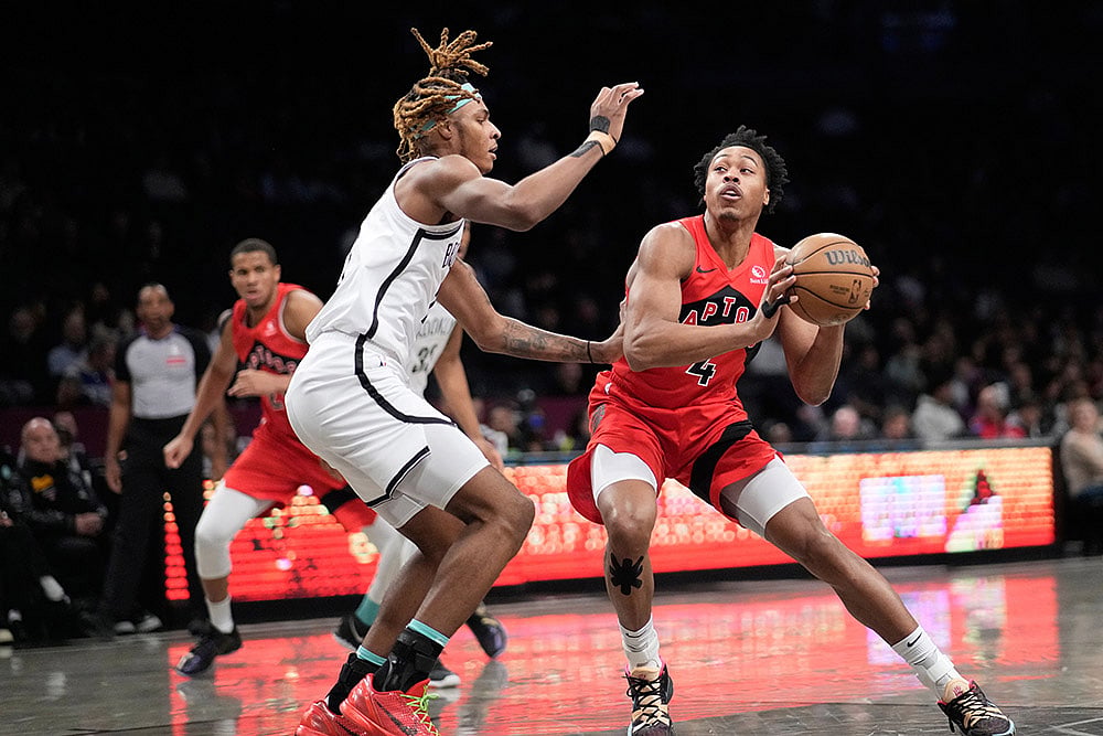NBA basketball 2024-25 Toronto Raptors vs Brooklyn Nets: Scottie Barnes