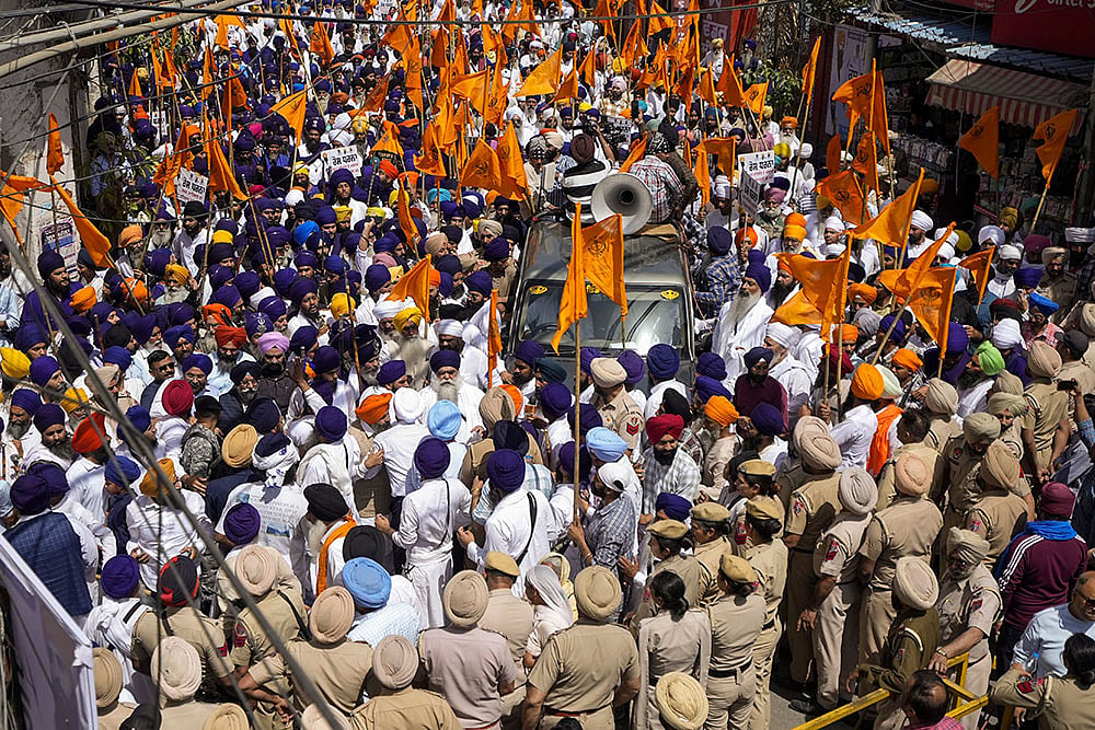 Damdami Taksal protest in Amritsar