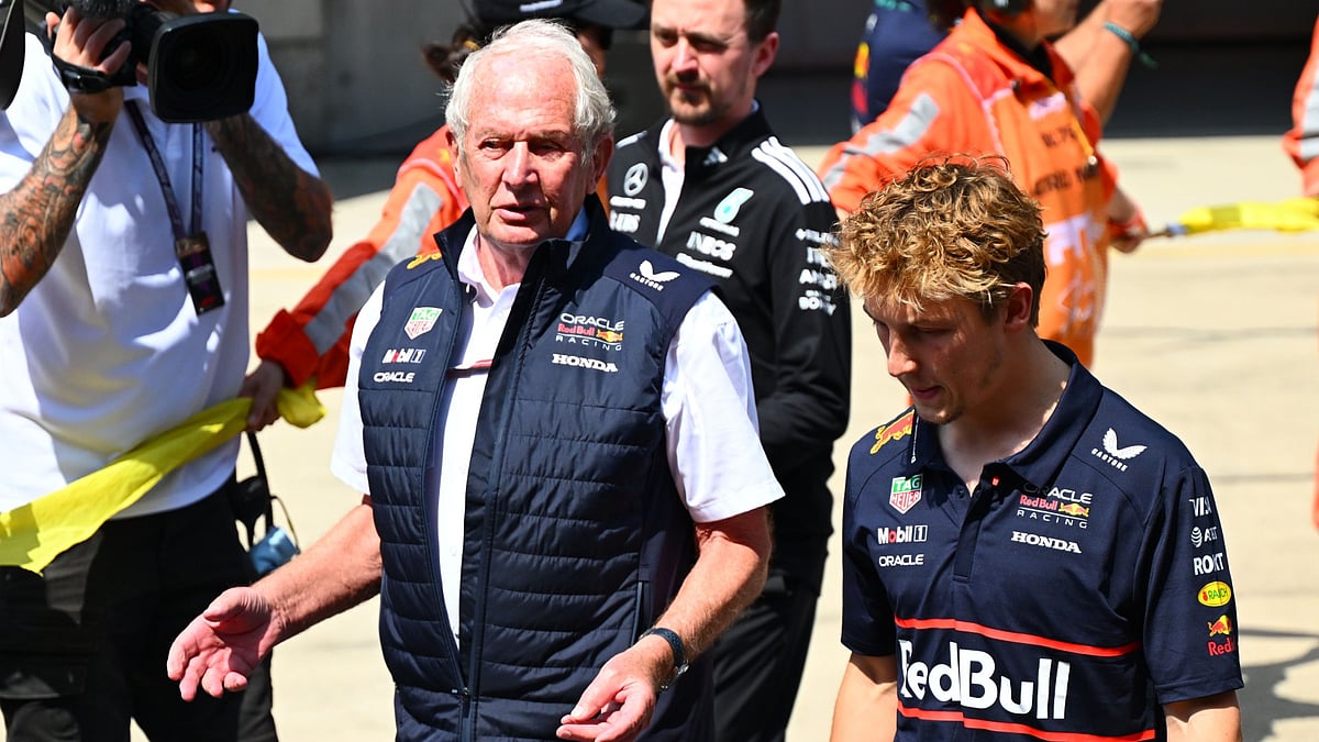 Helmut Marko and Liam Lawson