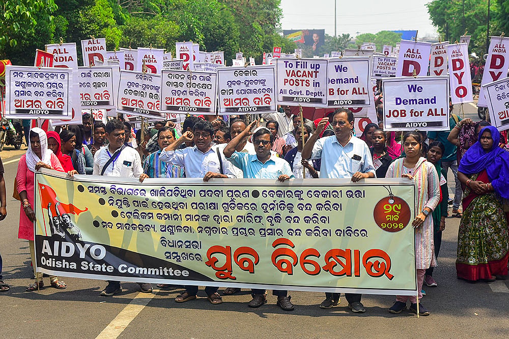 Protest over unemployment issue