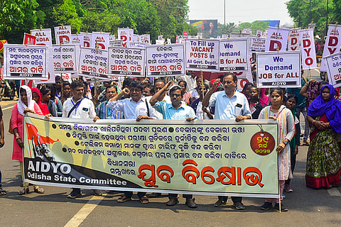 Protest over unemployment issue