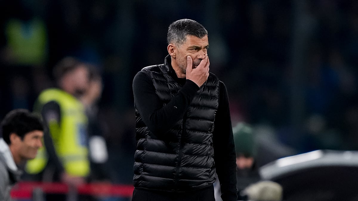 Sergio Conceicao during AC Milan's defeat to Napoli