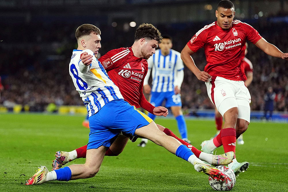 English FA Cup Quarter Final Soccer Match: Brighton vs Nottingham Forest