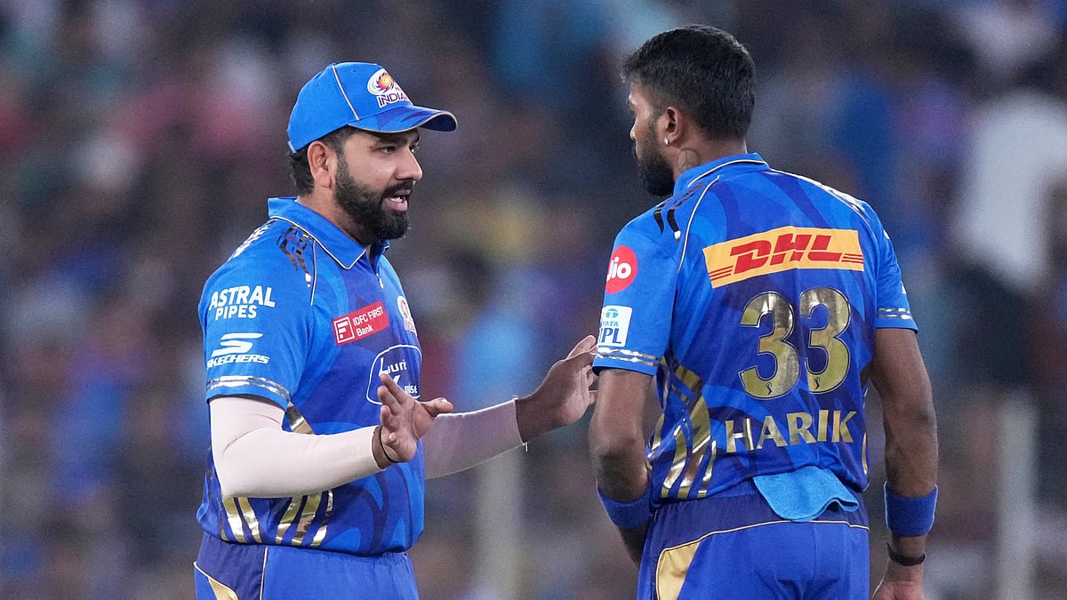 (AP Photo/Ajit Solanki) : Rohit Sharma and Hardik Pandya have had tough outings in IPL 2025 so far.