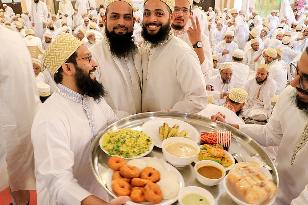 | Photo: PTI : Bohra community people celebrate Eid