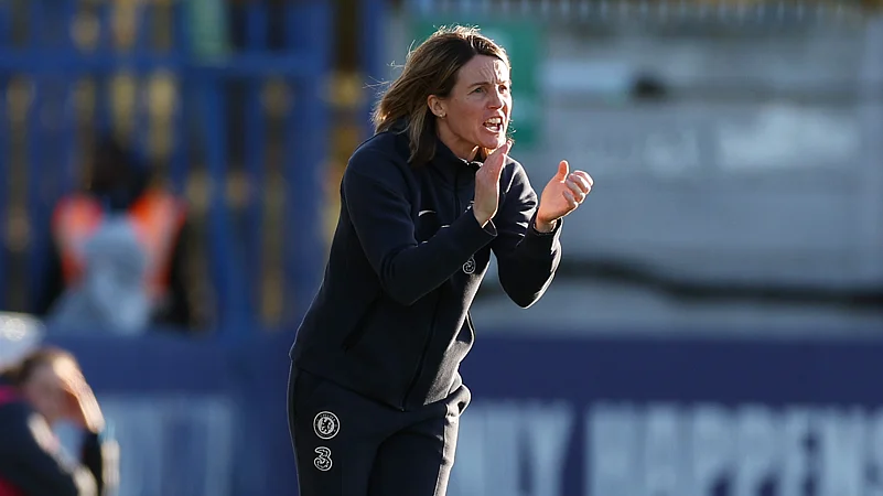 Sonia Bompastor during Chelseas 2-2 draw with West Ham