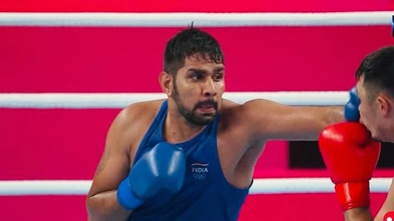 Indian boxer Narender Berwal. - Photo: X | The India Story