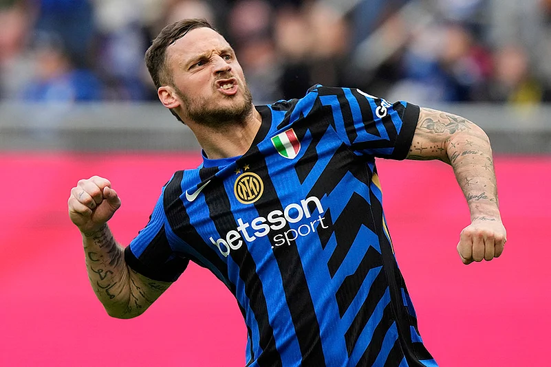 Italy Soccer Serie A 2024-25 Inter Milan vs Udinese: Marko Arnautovic