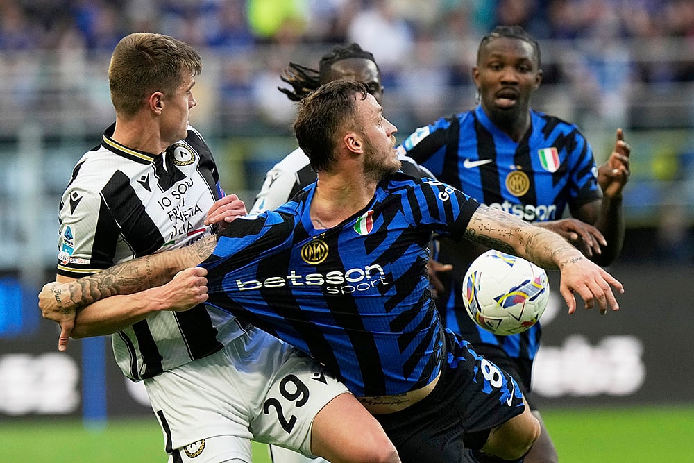 Italy Soccer Serie A 2024-25 Inter Milan vs Udinese:  Jaka Bijol