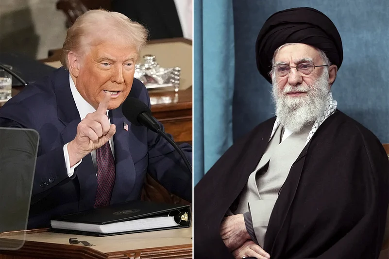 US President Donald Trump (L) and Irans Supreme Leader Ayatollah Ali Khamenei (R)