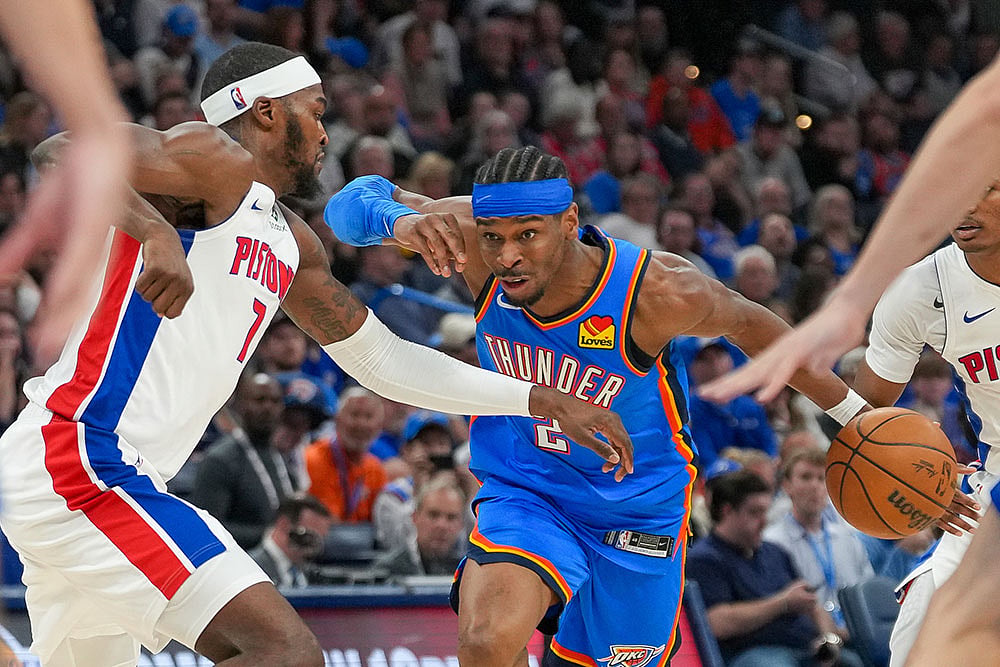 | Photo: AP/Kyle Phillips : NBA: Oklahoma City Thunder vs Detroit Pistons
