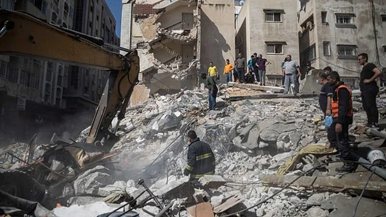 Israeli Airstrike In Gaza Strip - | AP