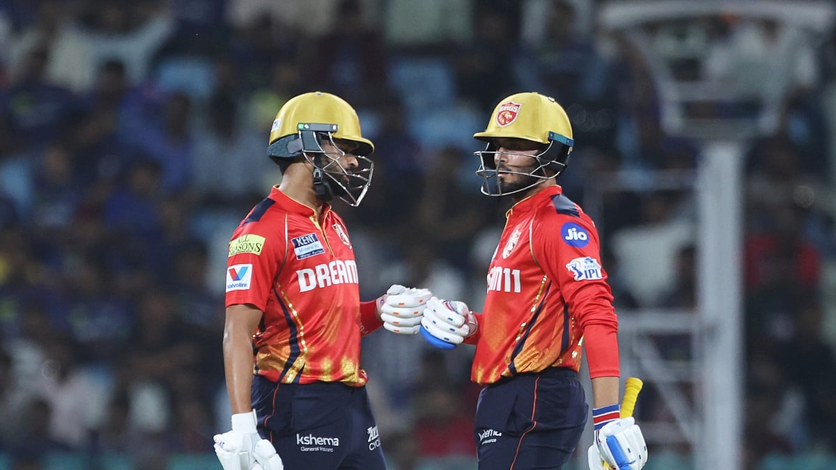 Punjab Kings captain Shreyas Iyer, left, and Nehal Wadhera. AP