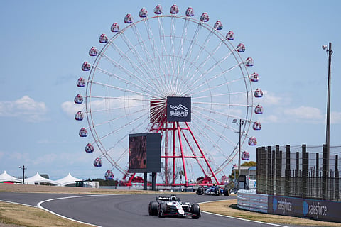 Red Bull driver Max Verstappen of the Netherlands steers his car during the first practice session for the Japanese Formula One Grand Prix at the Suzuka Circuit in Suzuka, central Japan, Friday, April 4, 2025.
