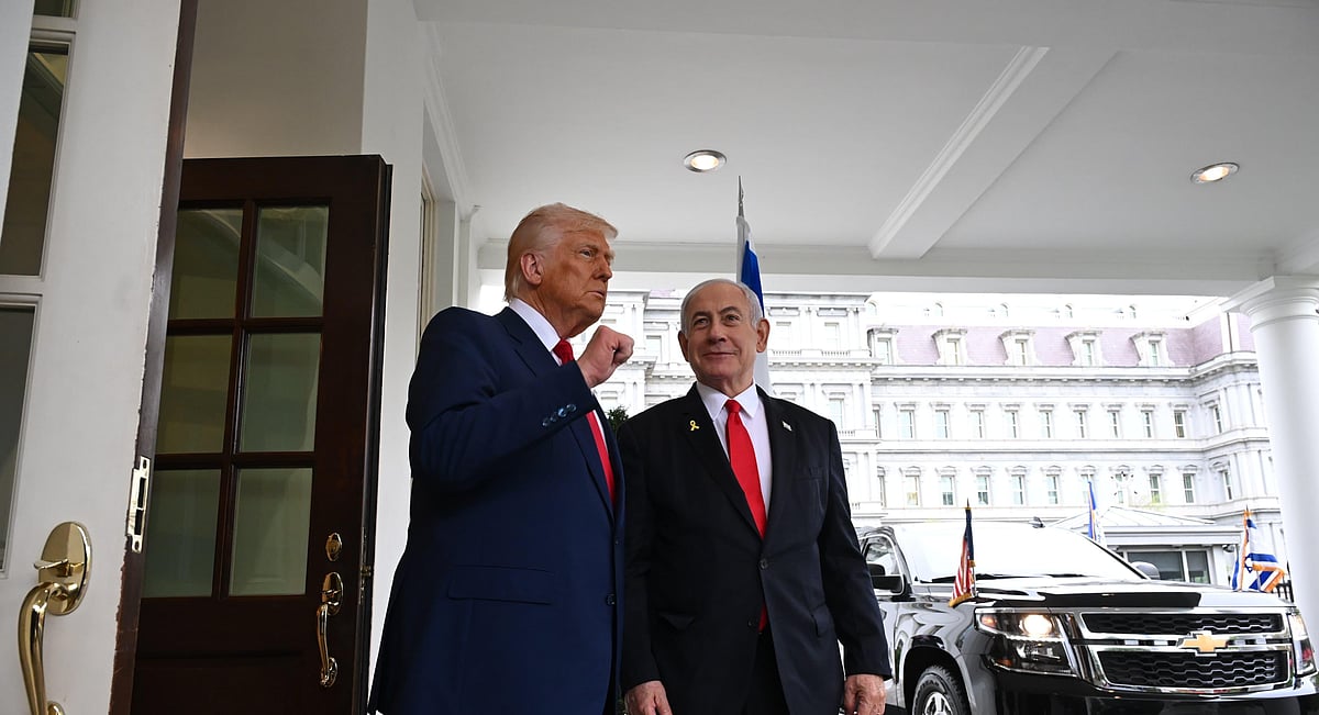 X/@netanyahu : Israeli PM Benjamin Netanyahu meets US President Donald Trump at the White House for a Gaza deal