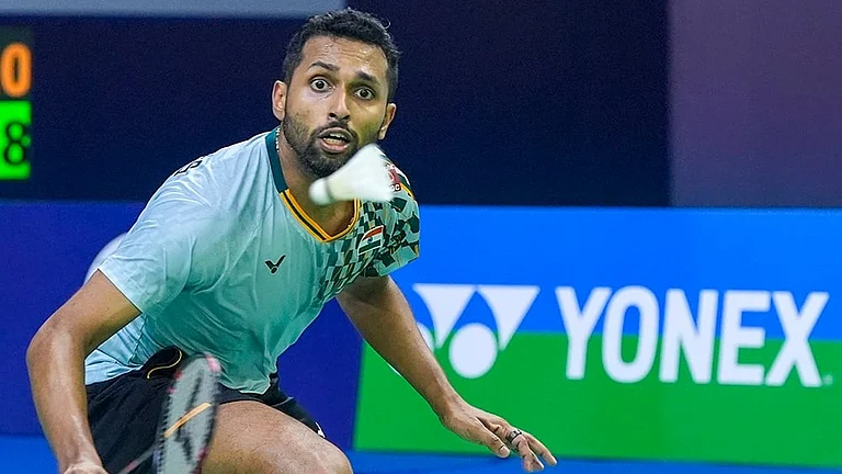 HS Prannoy in action - | Photo: AP/Gurinder Osan