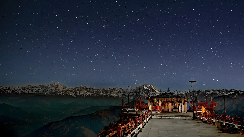 A scenic view of the mountains in Uttarakhand