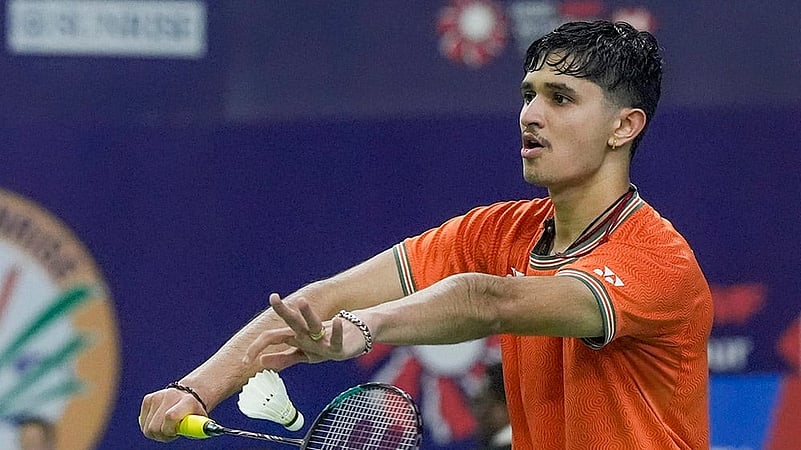Indias Priyanshu Rajawat during a mens singles match
