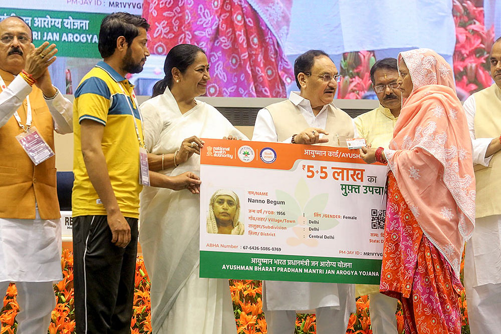 Distribution of health cards under Ayushman Bharat scheme