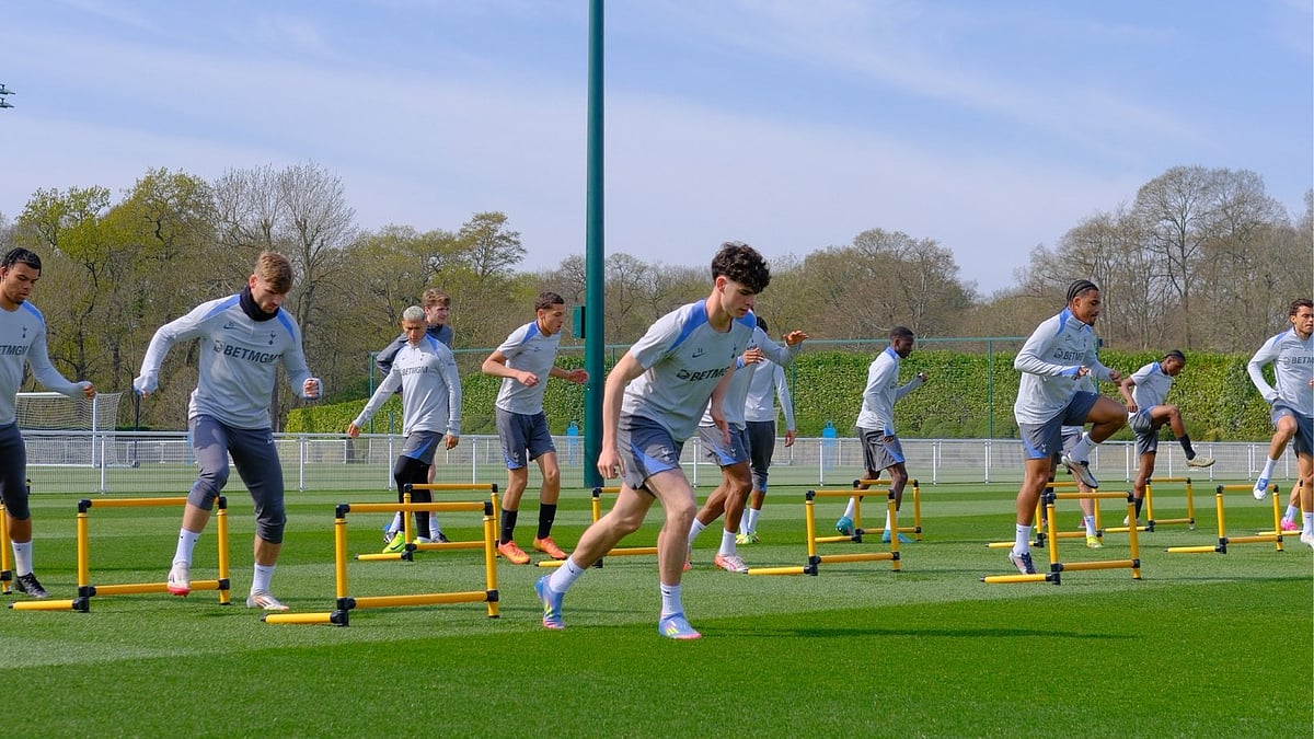 Photo: X | Tottenham Hotspur : Tottenham Hotspur team players during a practice session.