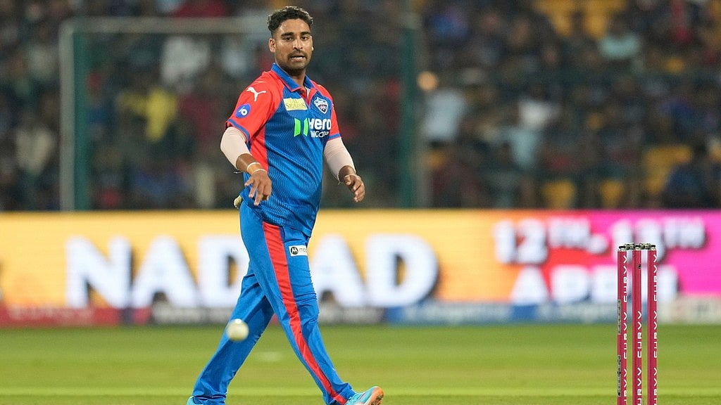 Delhi Capitals' Vipraj Nigam bowls during the Indian Premier League match against Royal Challengers Bengaluru.  - AP