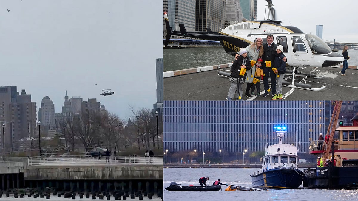 | Photo: AP/ Escobar Family Photo from New York Helicopters LLC : Siemens Spain Executive Agustin Escobar & Family Killed In NYC Helicopter Crash 