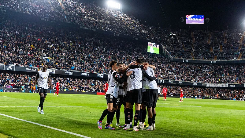 Valencia celeb vs Sevilla at Mestalla La Liga 2024-25 Valencia Photo X