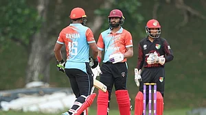 Photo: X | Kuwait Cricket : Kuwait national cricket team players during a cricket match.