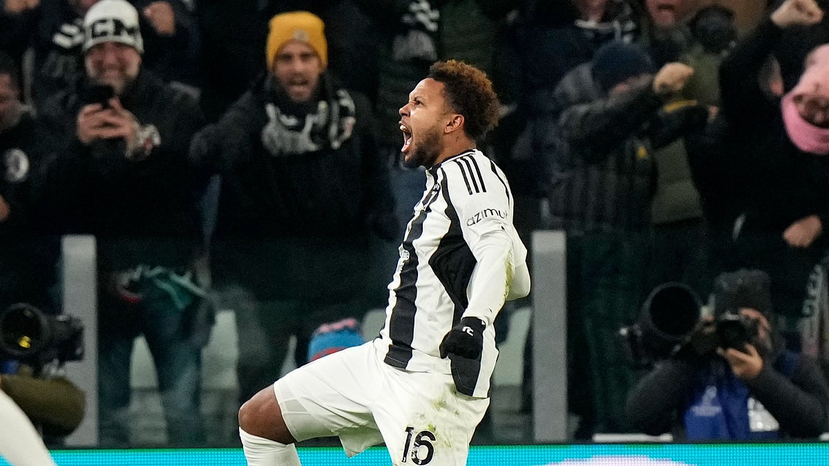 AP Photo/Luca Bruno, File : FILE - Juventus' Weston McKennie celebrates his side's second goal during their UEFA Champions League match against Manchester City at the Allianz Stadium in Turin, Italy on December 11, 2024.