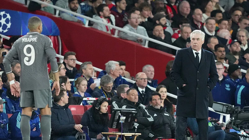 Real Madrids head coach Carlo Ancelotti, right. AP