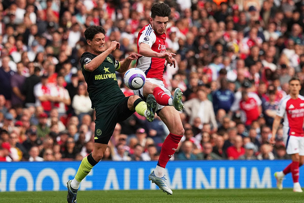 Britain Soccer Premier League Arsenal vs Brentford: Declan Rice
