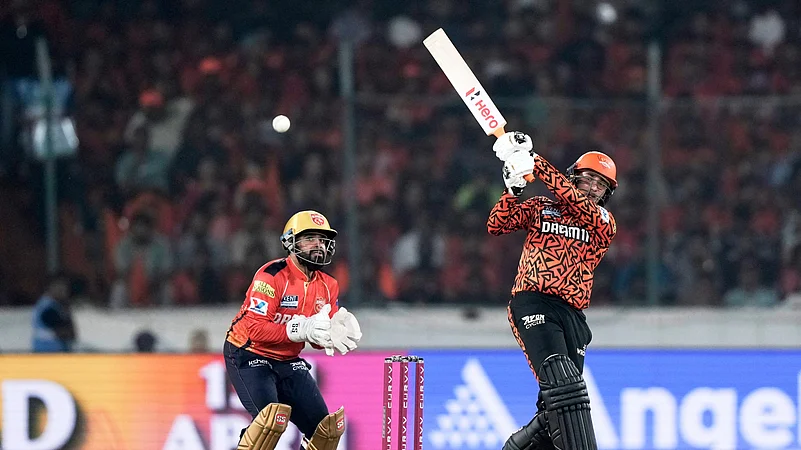 Sunrisers Hyderabads Abhishek Sharma bats during the IPL match. AP