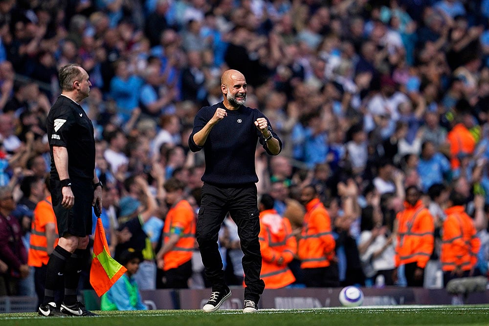 Britain Soccer Premier League Man City vs Crystal Palace: Pep Guardiola 