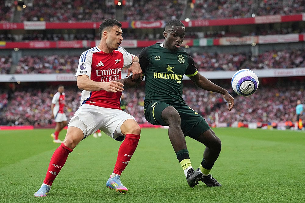 Britain Soccer Premier League Arsenal vs Brentford: Gabriel Martinelli