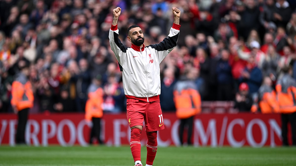 Mohamed Salah celebrates Liverpool's win over West Ham