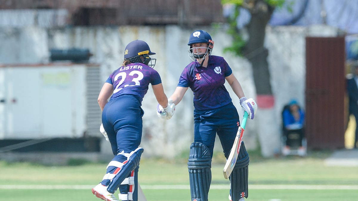 Photo: X | Cricket Scotland : Scotland women's cricket team players during a match.