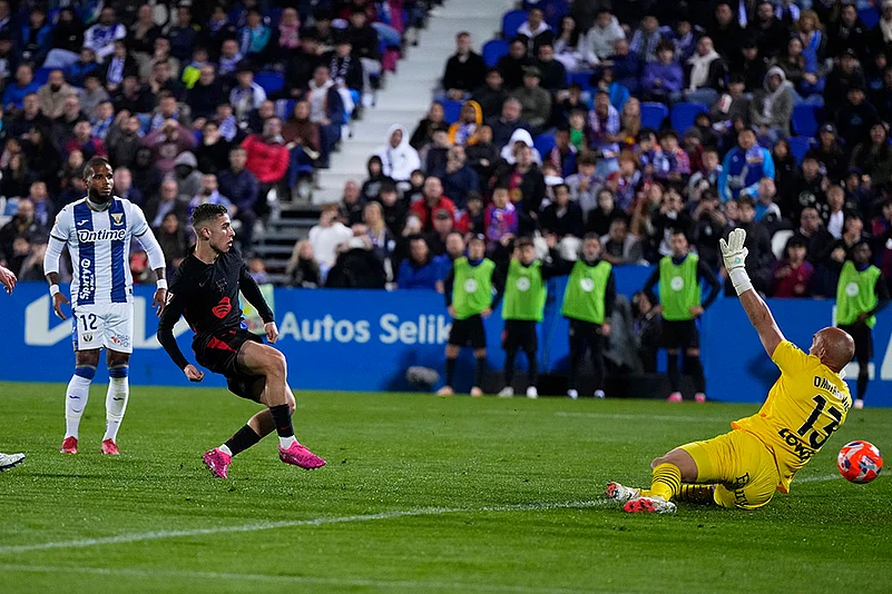 Spain Soccer La Liga 2024-25 CD Leganes vs Barcelona: Fermin Lopez