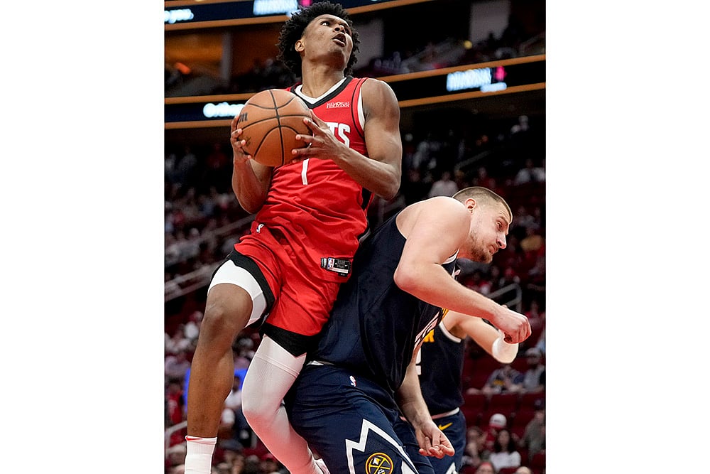 NBA Basketball 2024-25 Denver Nuggets vs Houston Rockets: Amen Thompson