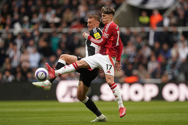 Britain Soccer Premier League Newcastle United and Manchester United: Dan Burn