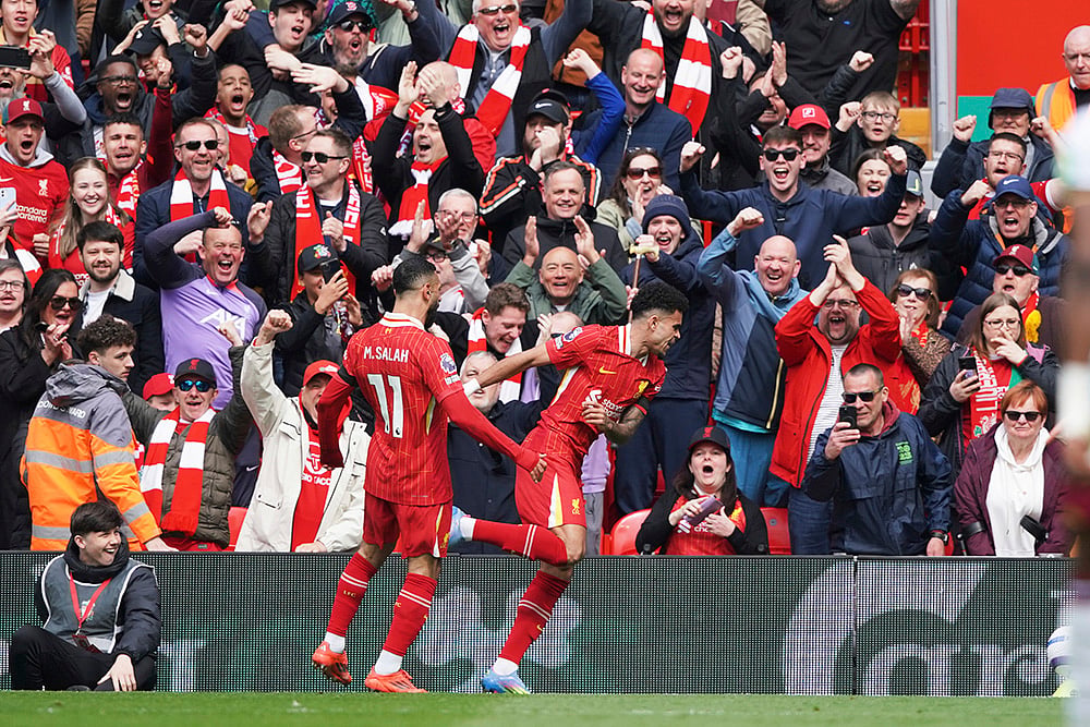 Britain Soccer Premier League Liverpool vs West Ham United: Luis Diaz
