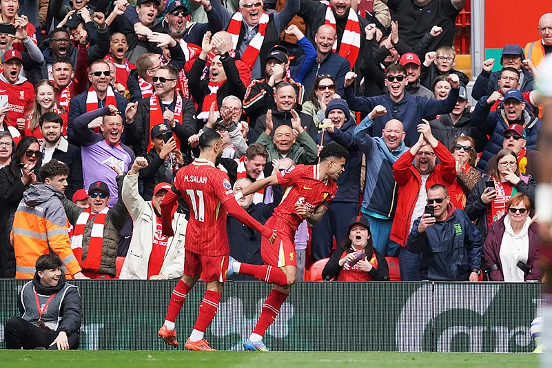 Britain Soccer Premier League Liverpool vs West Ham United: Luis Diaz