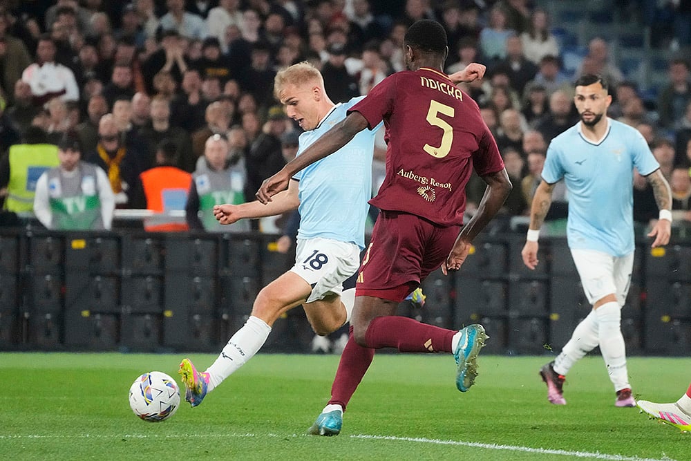 Italy Soccer Serie A 2024-25 Lazio and Roma: Gustav Isaksen
