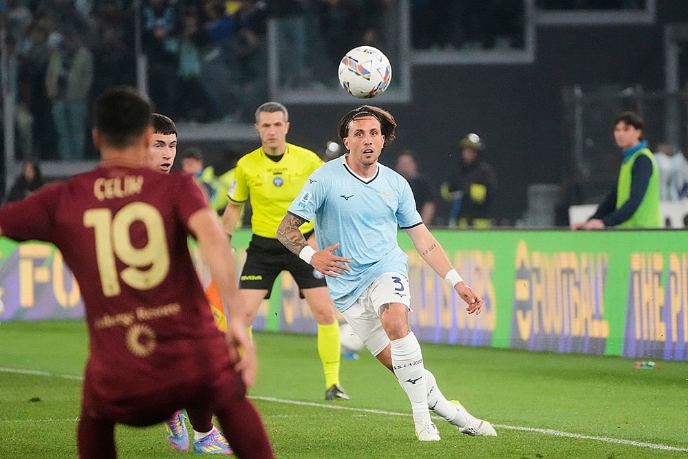Italy Soccer Serie A 2024-25 Lazio and Roma: Luca Pellegrini