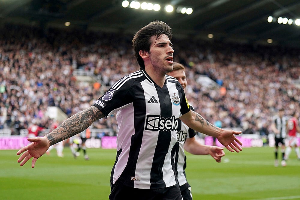 Britain Soccer Premier League Newcastle United and Manchester United: Sandro Tonali 