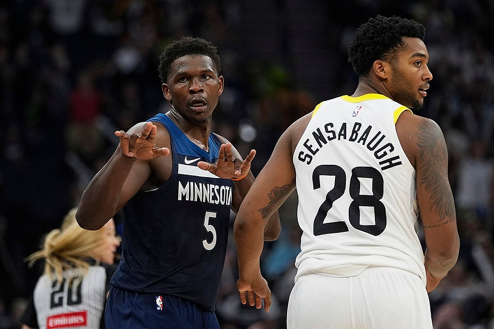 NBA Basketball 2024-25 Utah Jazz vs Minnesota Timberwolves: Anthony Edwards 