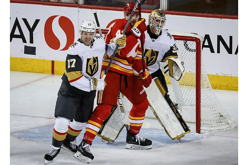 NHL Hockey game Calgary Flames Vs Vegas Golden Knights: Ben Hutton