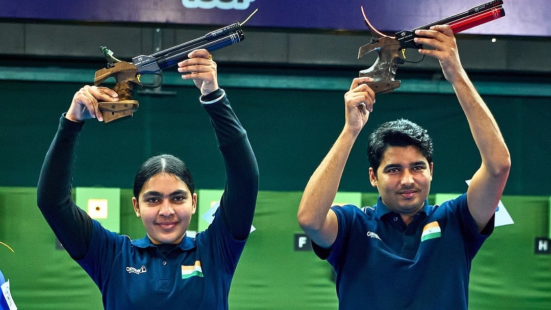 X/ISSF : Suruchi Inder Singh with Saurabh Chaudhary.