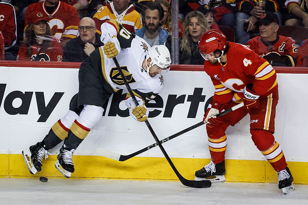 NHL Hockey game Calgary Flames Vs Vegas Golden Knights: Tanner Pearson