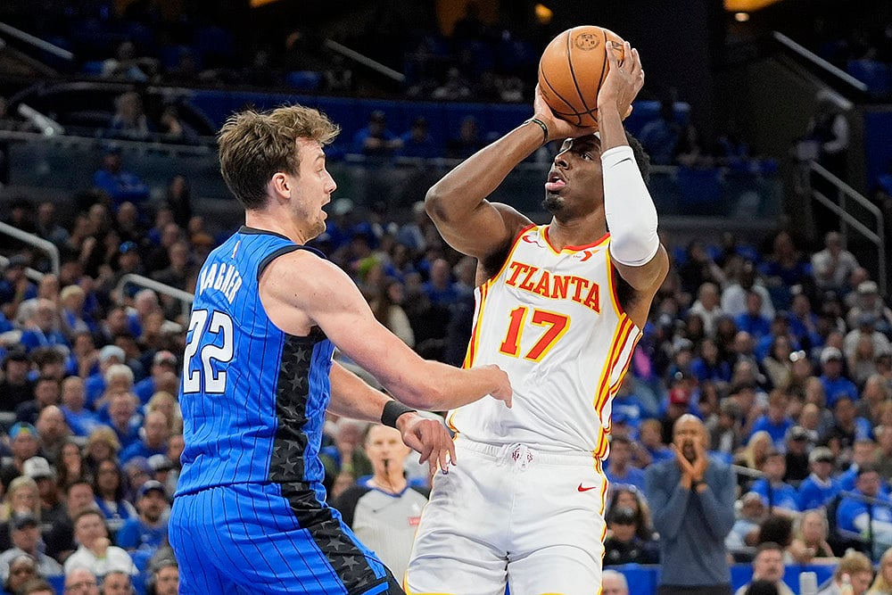 NBA basketball game Atlanta Hawks vs Orlando Magic: Onyeka Okongwu